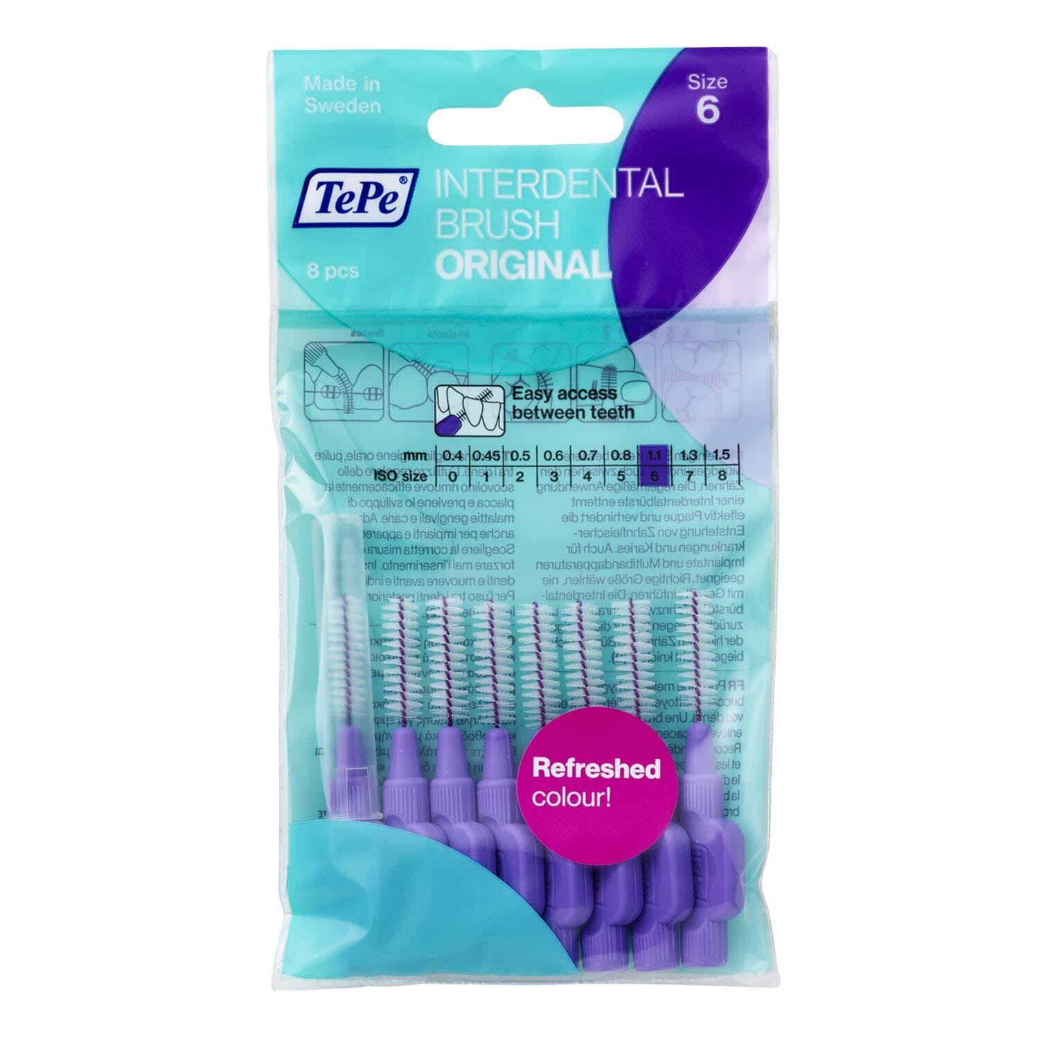TePe Interdental Brush Original Purple 1.1mm size 6 - 8pcs