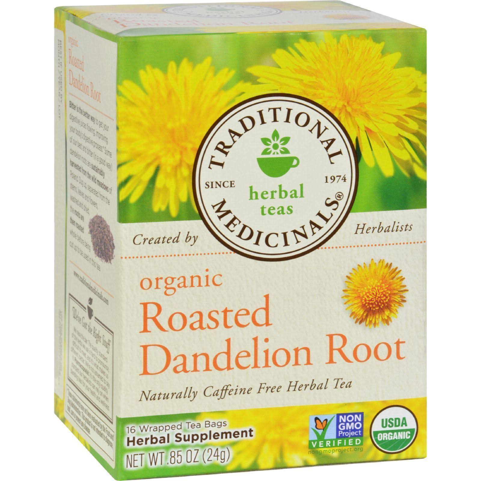 Traditional Medicinals Herbal Teas Organic Roasted Dandelion Root Tea Bags