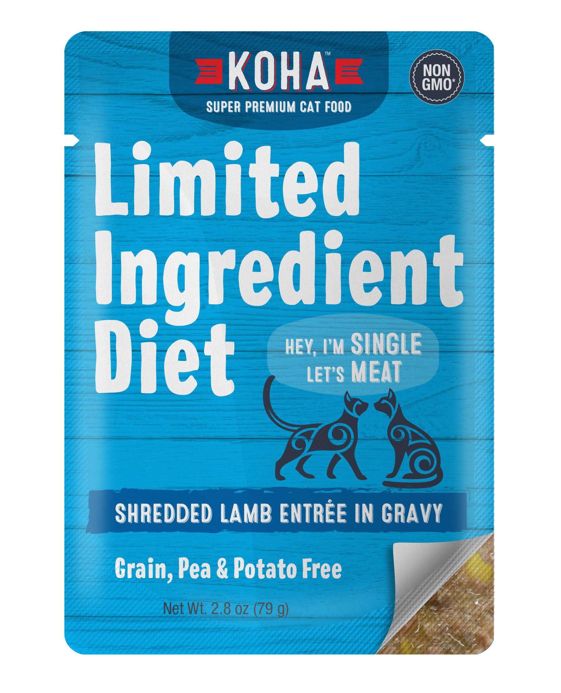 Koha Limited Ingredient Shredded 2.8oz Cat Pouches - Lamb