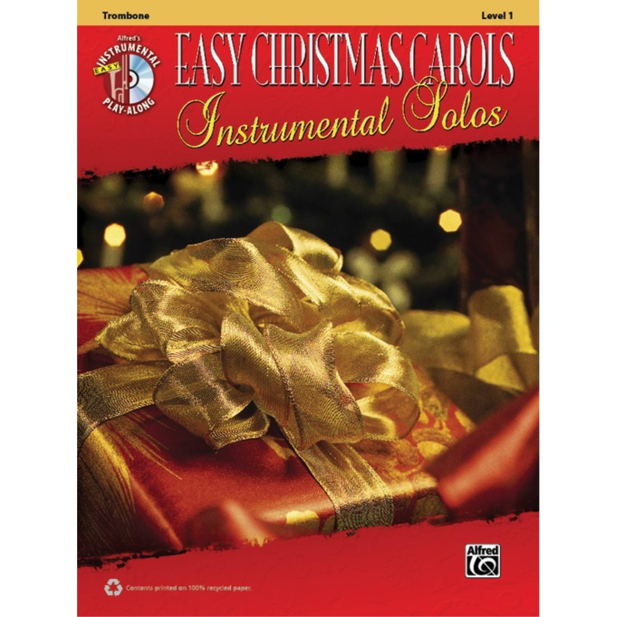 Alfred Music Easy Christmas Carols Inst Solos Trombone Book/CD
