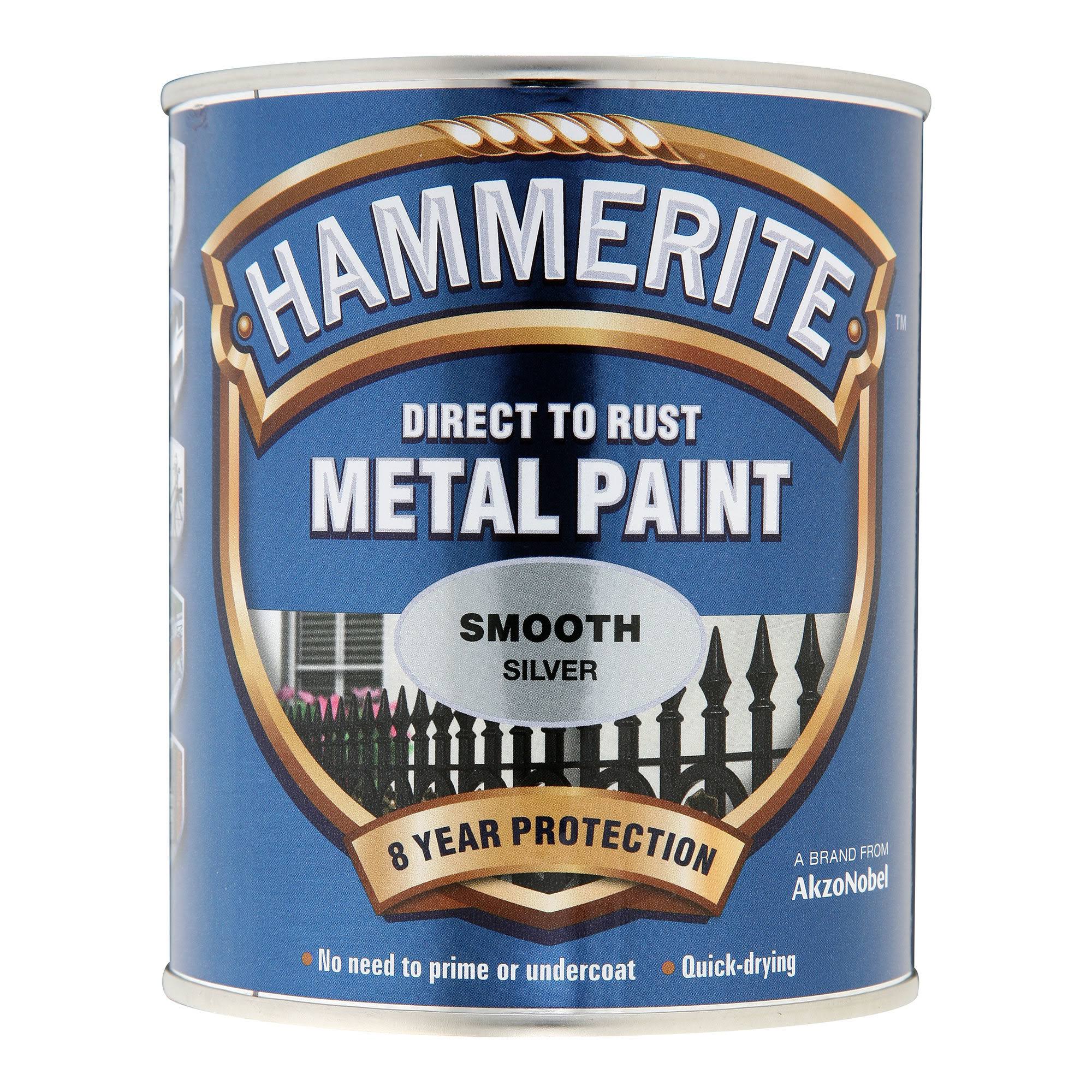 Hammerite Metal Paint - Smooth Silver
