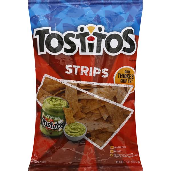 Tostitos Tortilla Chips, Strips, Original - 12 oz