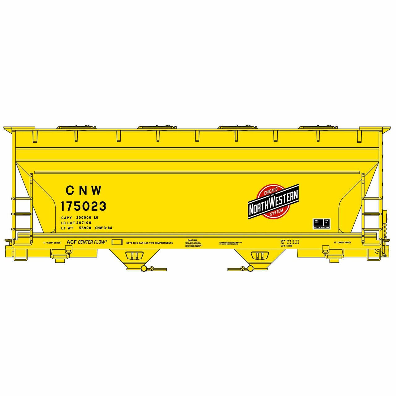 Accurail ACF 2-Bay Covered Hopper Chicago & North Western -- HO 2201