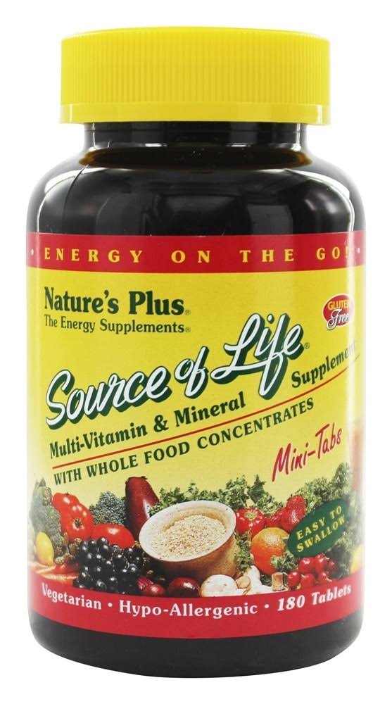 Nature's Plus Source of Life Multi-vitamin & Mineral Supplement - 180 Tablets