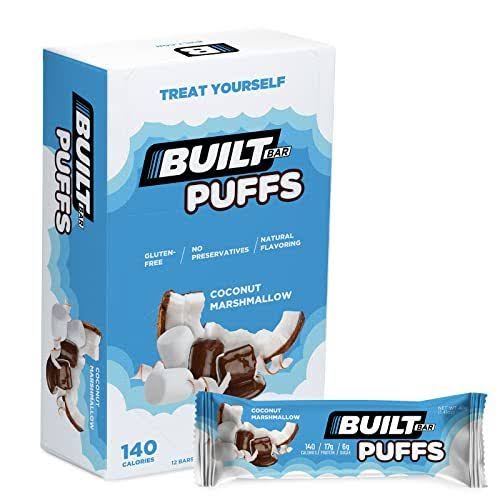 Built Bar 12 Pack High Protein and Energy Bars - Low Carb, Low Calorie, Low Suga