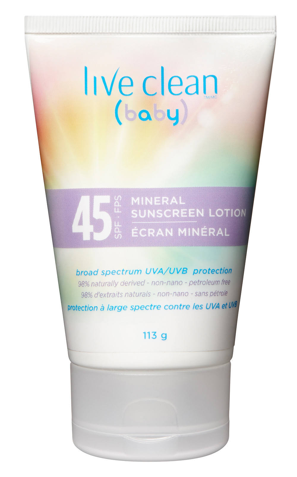 Live Clean Baby Mineral Sunscreen Lotion - 45 SPF, 113g
