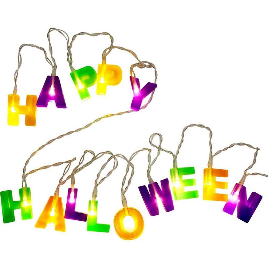 Amscan Happy Halloween LED Plastic String Lights, 5.25ft | Halloween