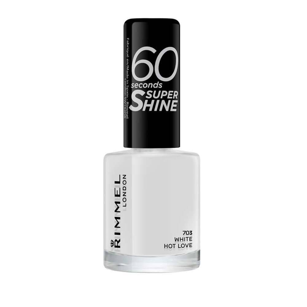 Rimmel London 60 Seconds Super Shine Nail Polish - 703 White Hot Love, 8ml