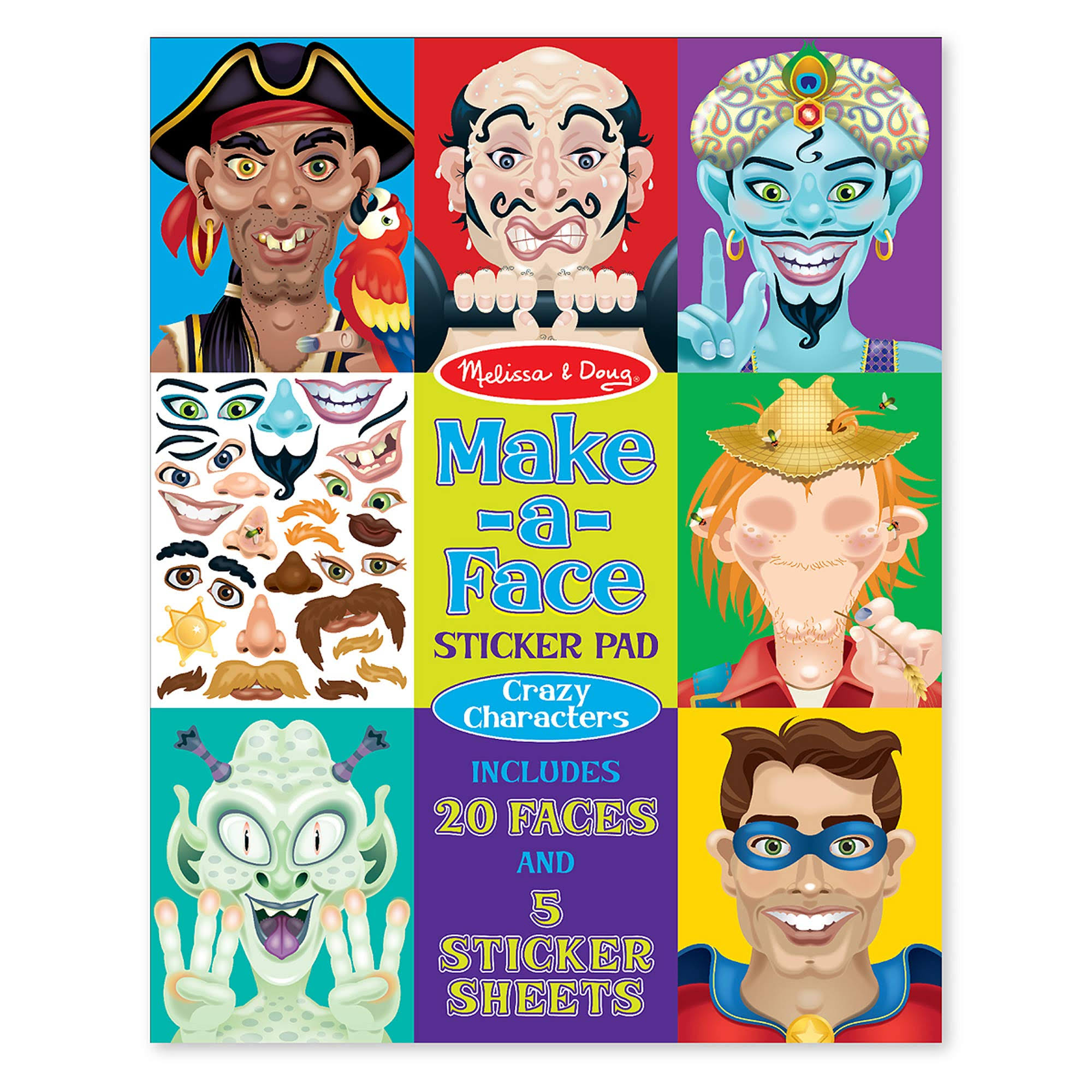 Melissa and Doug 4237 Make-a-Face Crazy Characters Sticker Pad