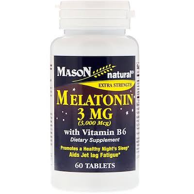 Mason Natural Melatonin Dietary Supplement - with Vitamin B-6, 60 Tablets
