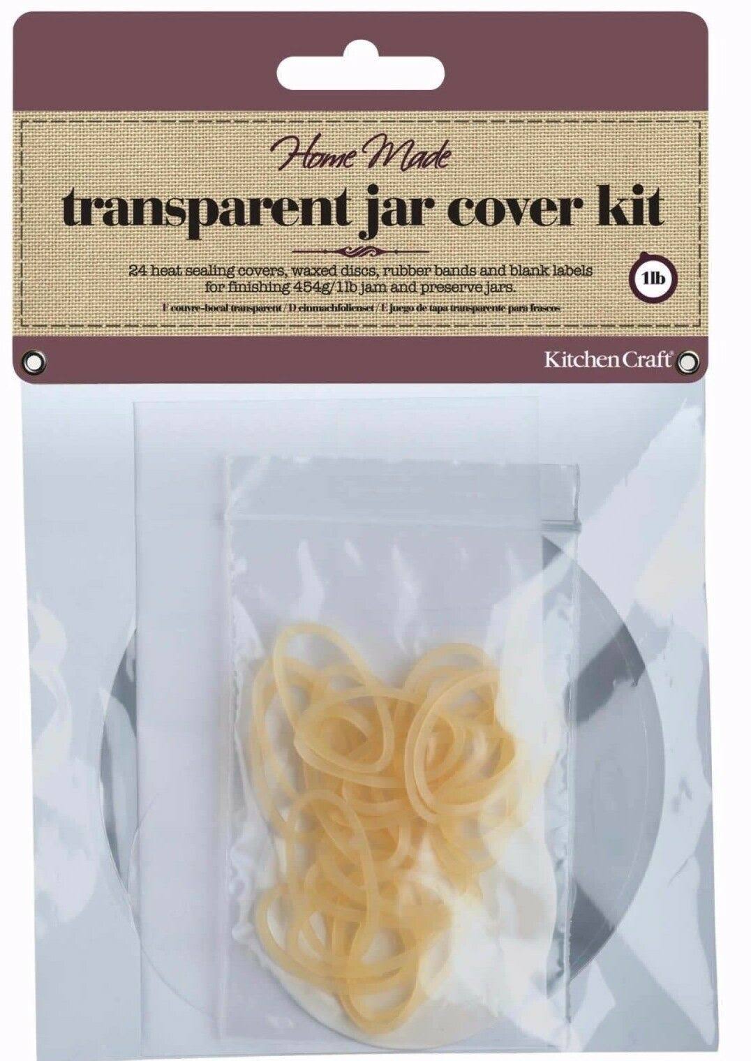 Kitchen Craft Home Made Jam Jar Covers - Transparent, 24 Pack