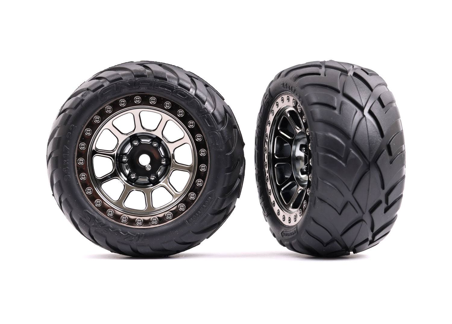 Traxxas Tire and Wheels Black Chrome 2.2 inch Alias Tire 2478T
