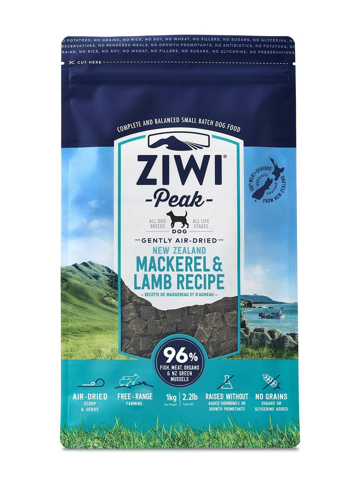 ZiwiPeak Air Dried Dog Food - Mackerel & Lamb, 1kg