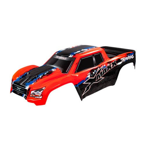Traxxas 8S X-Maxx Complete Red Painted Body Shell w/ Front and Rear Roll Cage Mounts