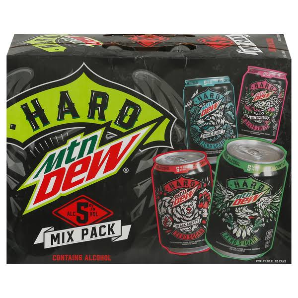 Mountain Dew Hard Malt Beverage, Zero Sugar, Mix Pack - 12 pack, 12 fl oz cans