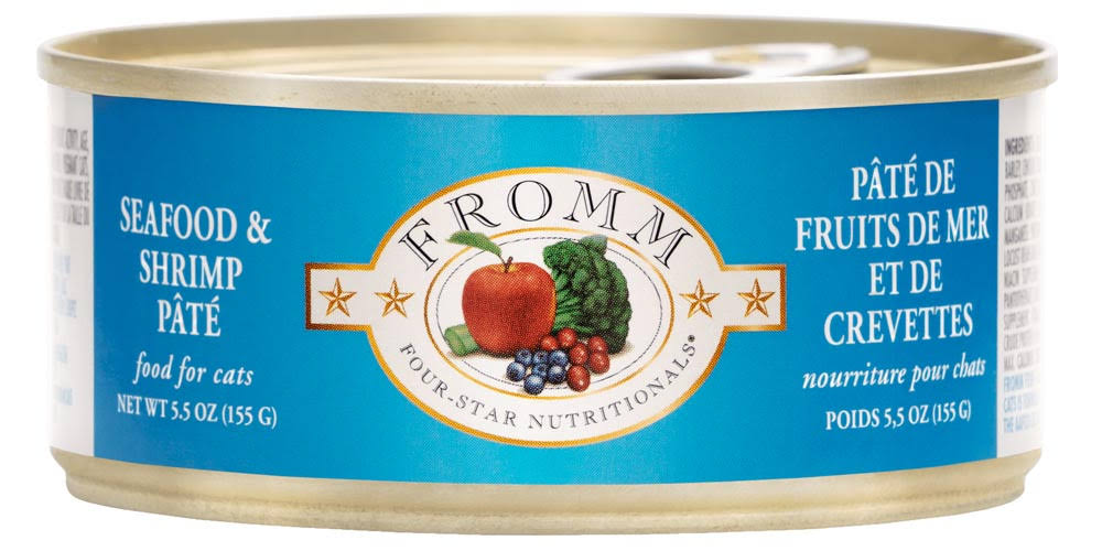 Fromm Four Star Seafood and Shrimp Pate Canned Cat Food, 5.5-oz