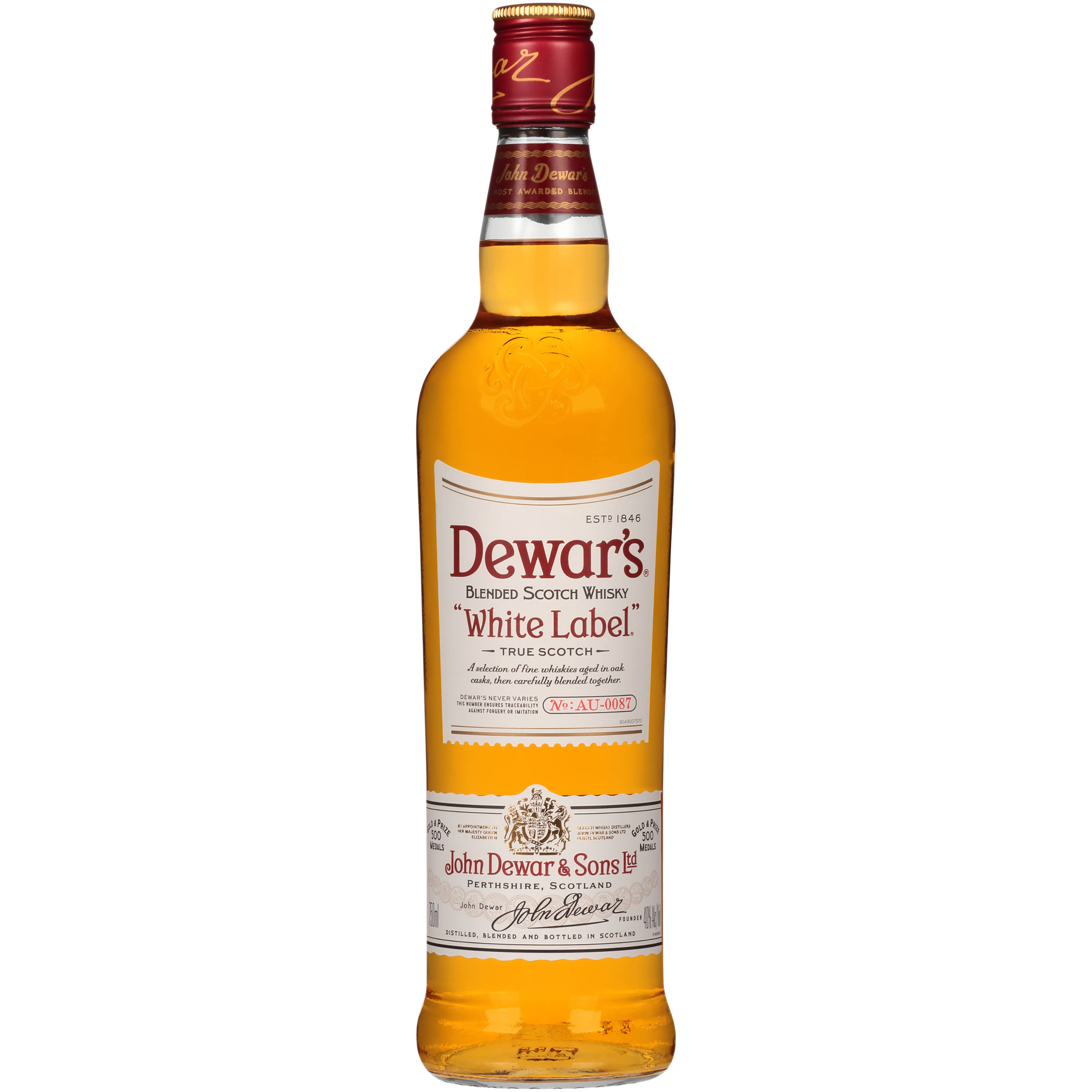 Dewars White Label Whisky, Scotch, Blended - 750 ml