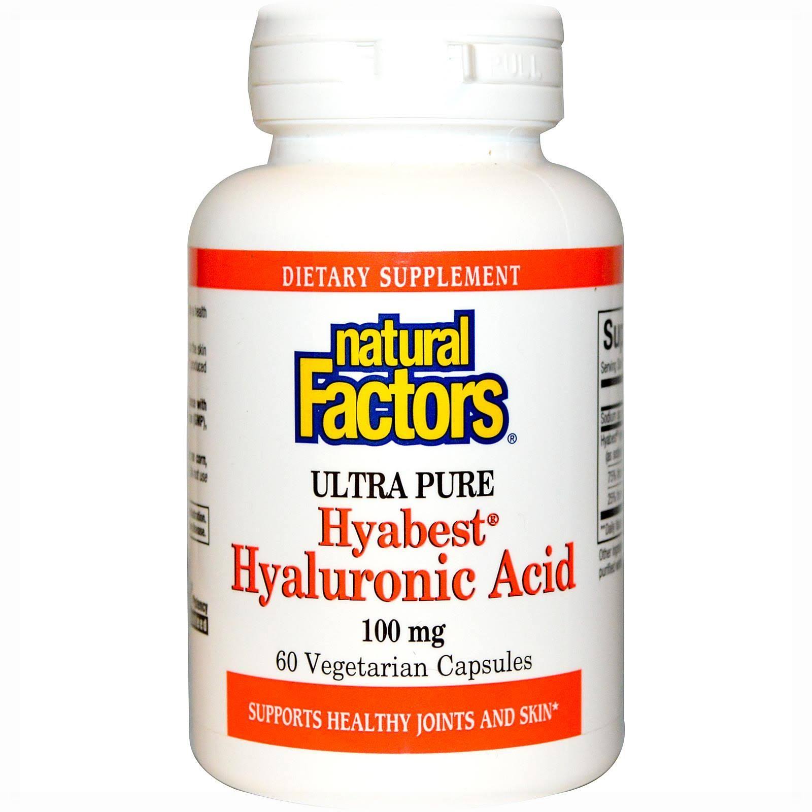 Natural Factors Ultra Pure Hyabest Hyaluronic Acid - 100mg, 60 Vegetarian Capsules