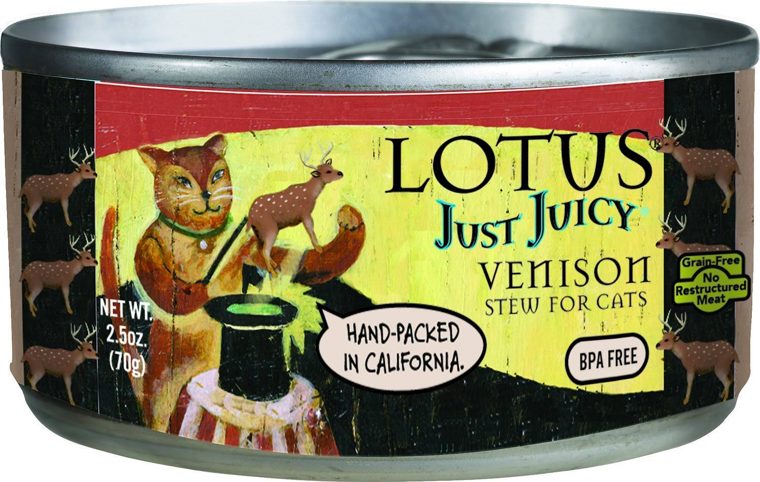 Lotus Just Juicy Venison Stew Grain-Free Wet Canned Cat Food, 2.5oz