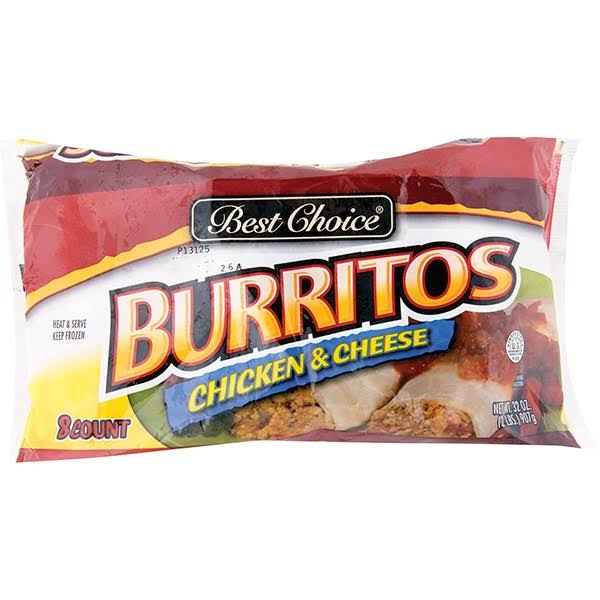 Best Choice Chicken & Cheese Burritos - 32 oz