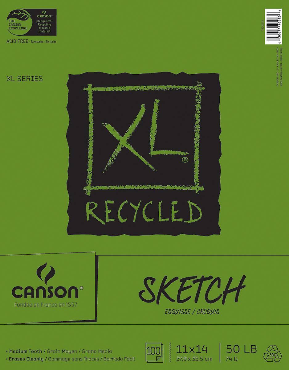 Canson 457487 XL Recycled Sketch Paper Pad - 11" x 14", 100 Sheets