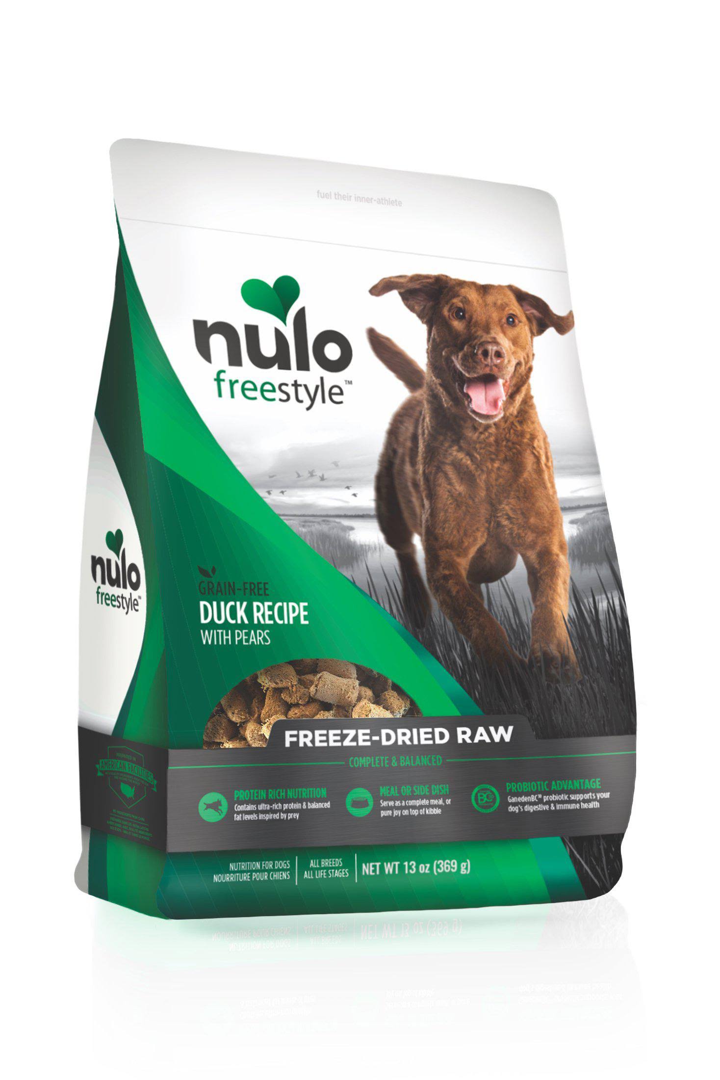 Nulo Freestyle Grain-Free Duck with Pears Freeze-Dried Raw Dog Food, 13 oz.