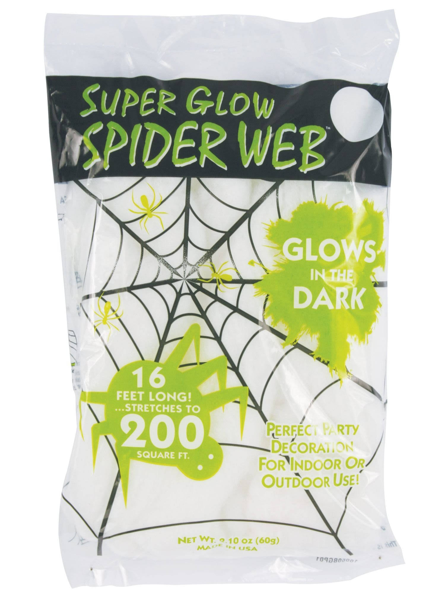 Fun World Glow In The Dark Halloween Spider Web - 60g