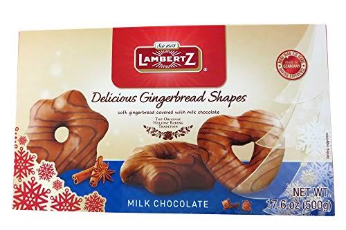 Henry Lambertz - Milk Chocolate Covered Lebkuchen Shapes - 500g/17.6 O