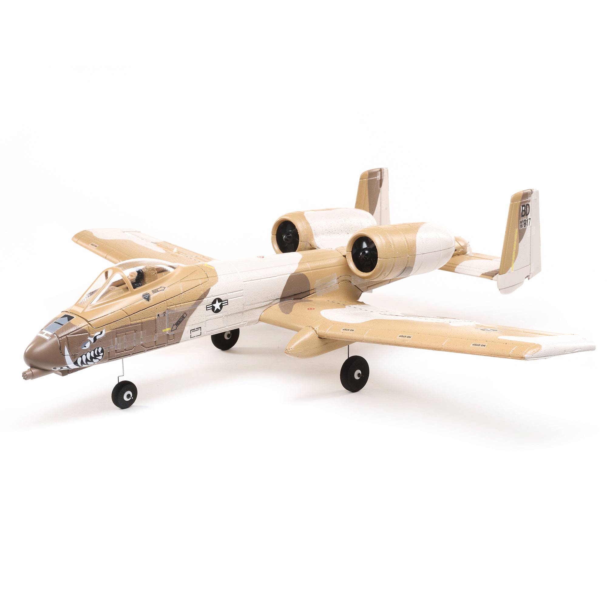 E-flite RC Airplane UMX A-10 Thunderbolt II 30mm EDF BNF Basic Transmitter Battery and Charger not Included with AS3X and Safe Select 562mm EFLU6550