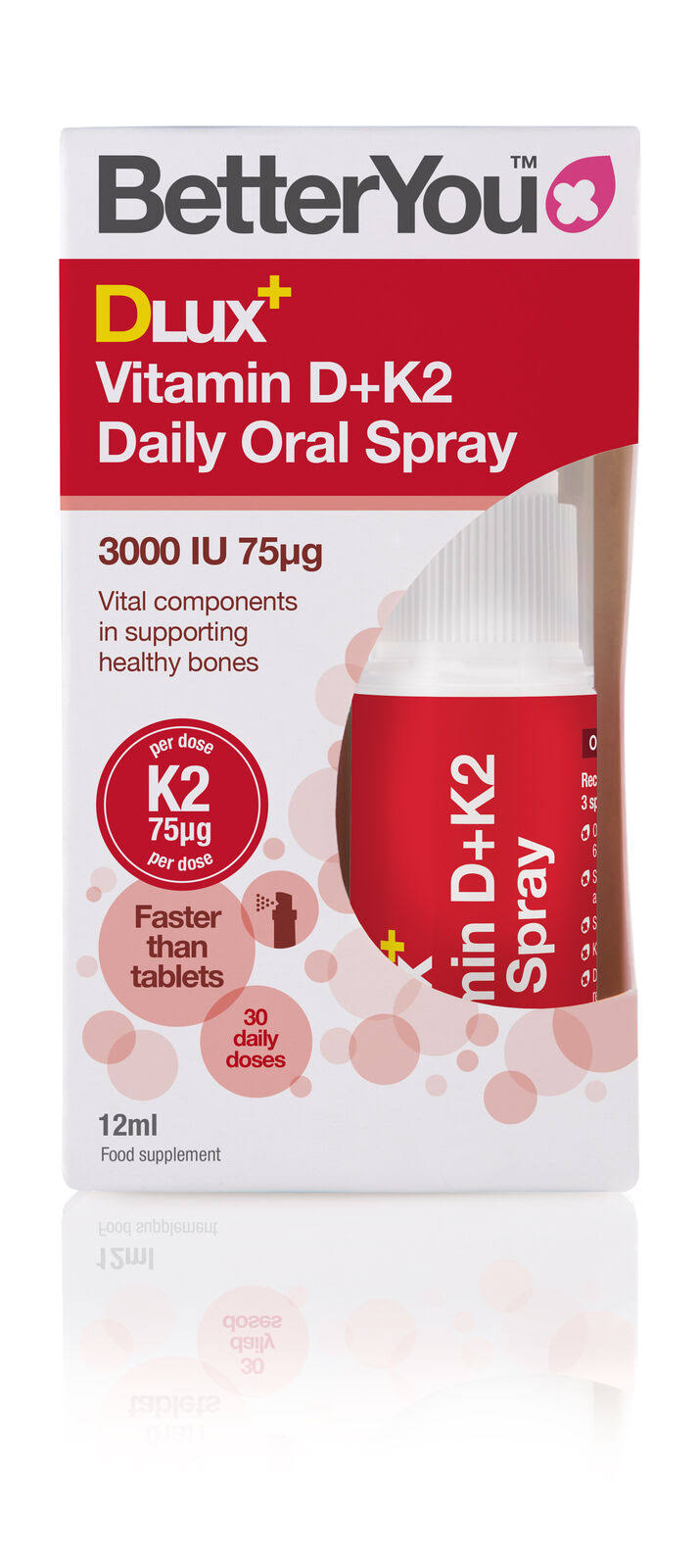BetterYou DLux+ Vitamin D+K2 Daily Oral Spray - 12ml