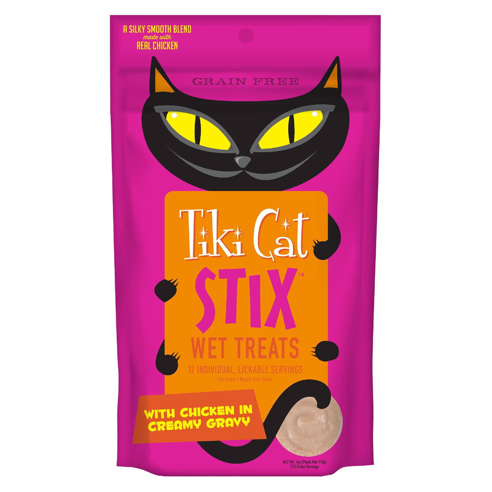 Tiki Cat Stix Chicken Mousse Grain Free Cat Food Treats 6 oz, Pack of 12
