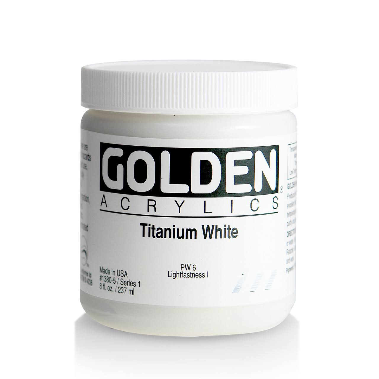 Golden Artist Colors Heavy Acrylic Body Color Paint - Titanium White, 8oz