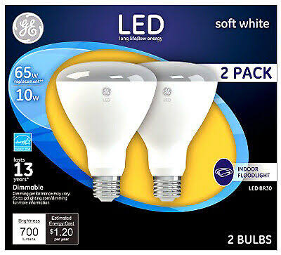 GE Lighting 40918 LED Flood Light Bulb - Soft White, 700 Lumens, 10W, 2pk
