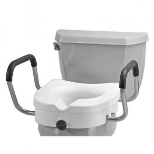 Nova Medical Products Locking Raised Toilet Seat - with Detachable Arms, 13cm , White