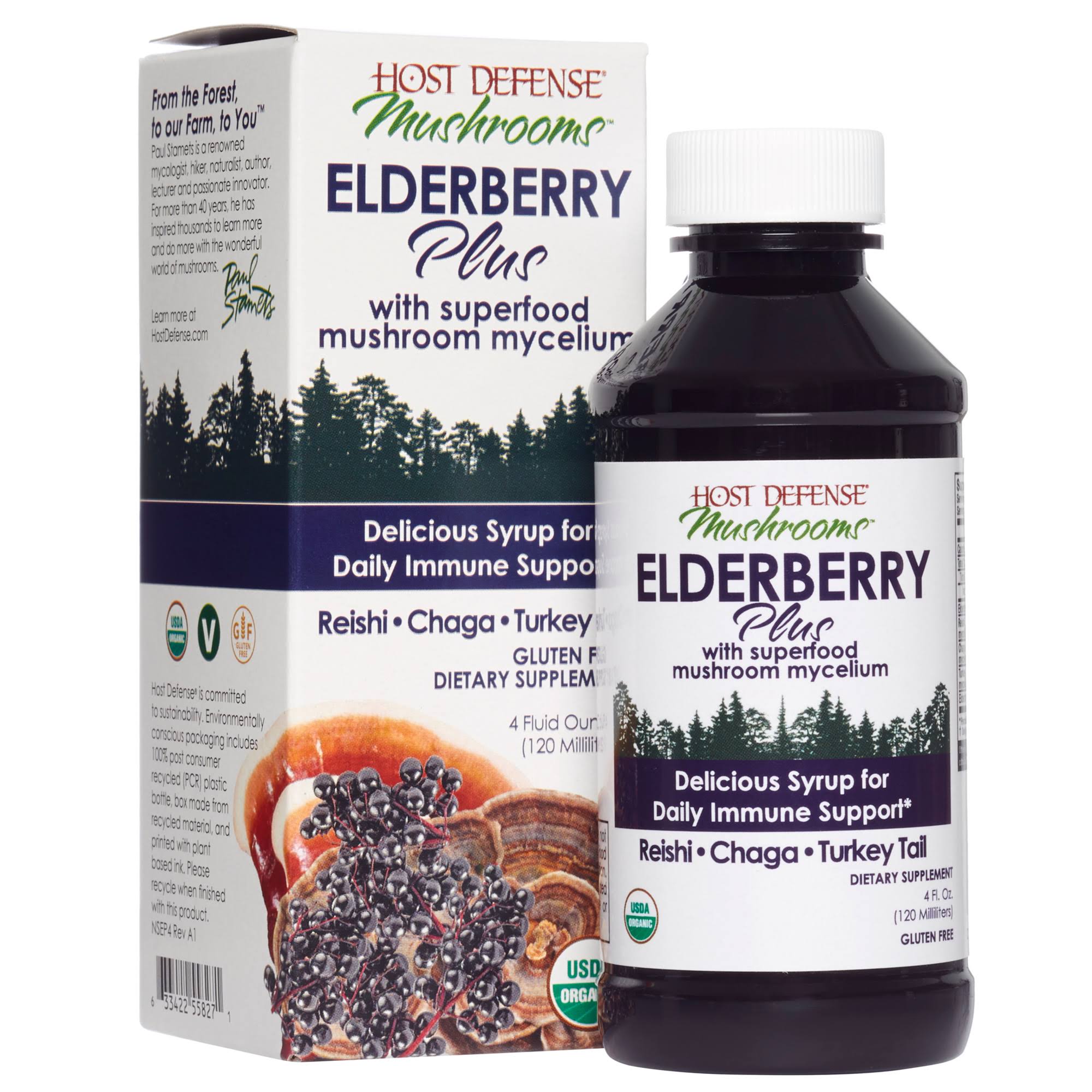Host Defense, Elderberry Plus Syrup, Superfood Immune Support with Mus