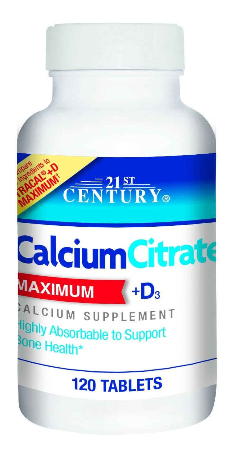 21st Century Calcium Citrate Plus D Maximum Dietary Supplement - 120ct