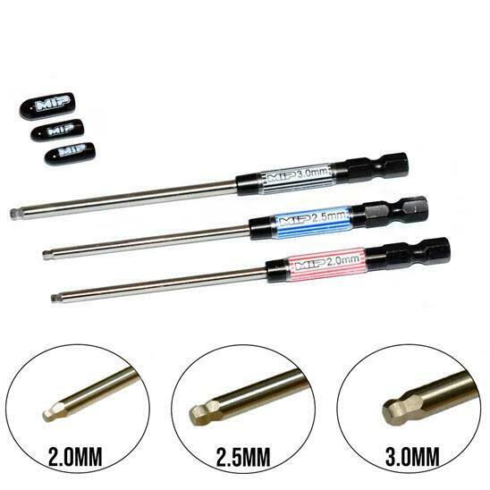 MIP Ball End Metric Speed Tip Hex Driver RC Power Tool tip Set (3) 2.0/2.5/3.0mm