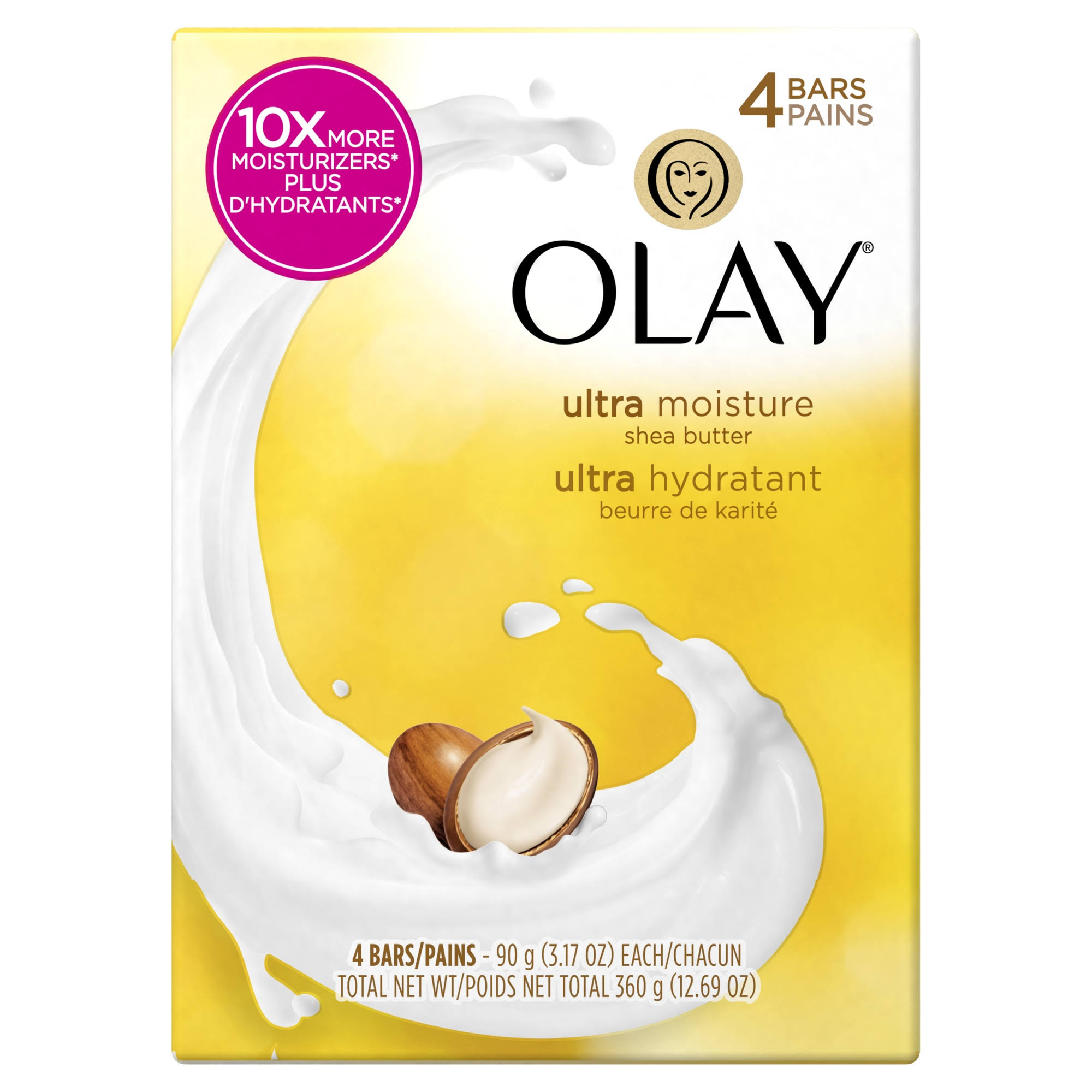 Olay Ultra Moisture Beauty Bar Soap - Shea Butter, 360g, 4 Bars