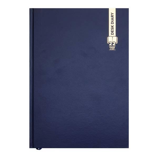 Premier A4 Page A Day Diary 2022 - Navy Blue