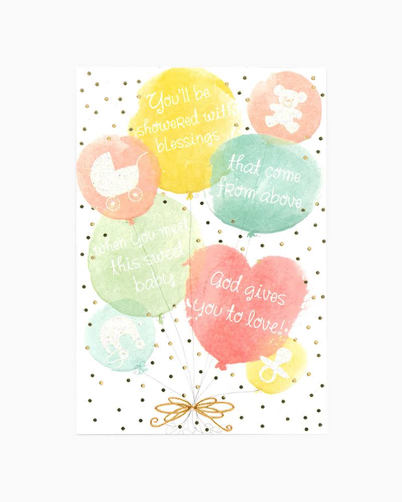 Hallmark Balloons Baby Shower Card