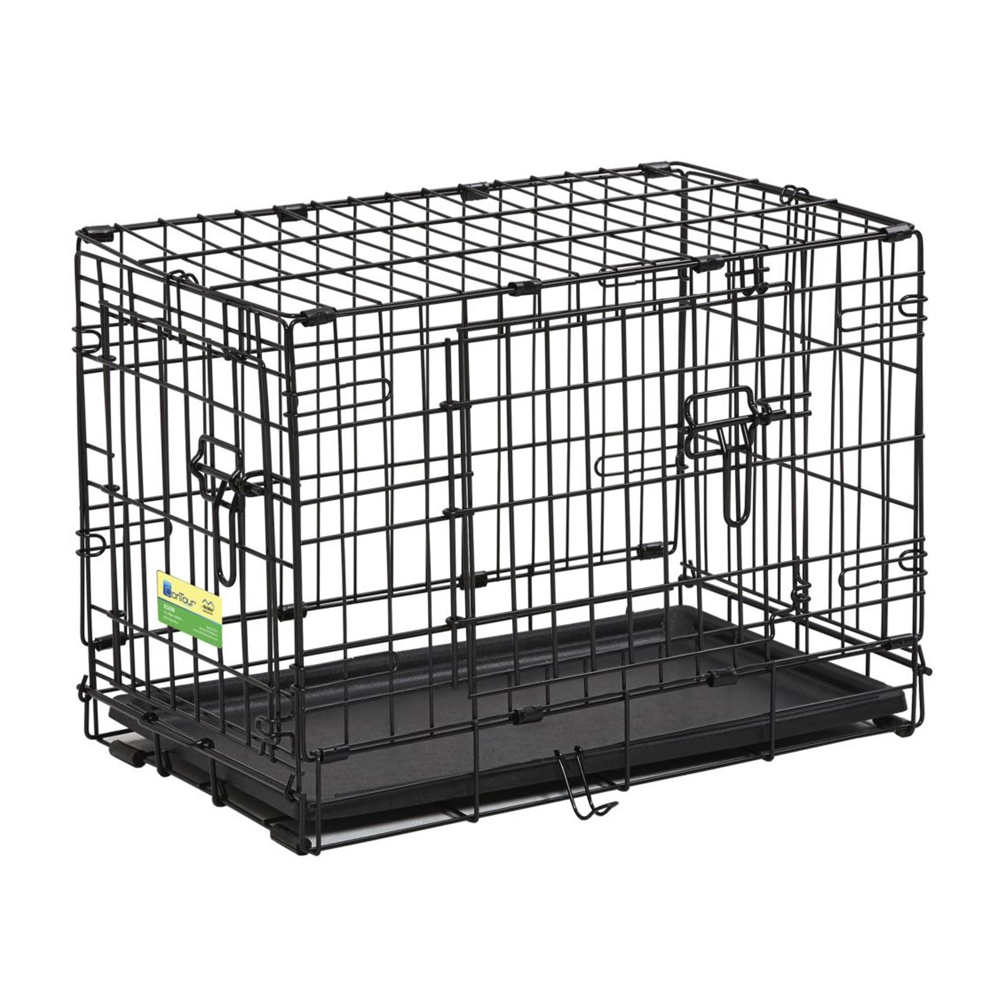 Double door dog crate with divider and pan | ConTour