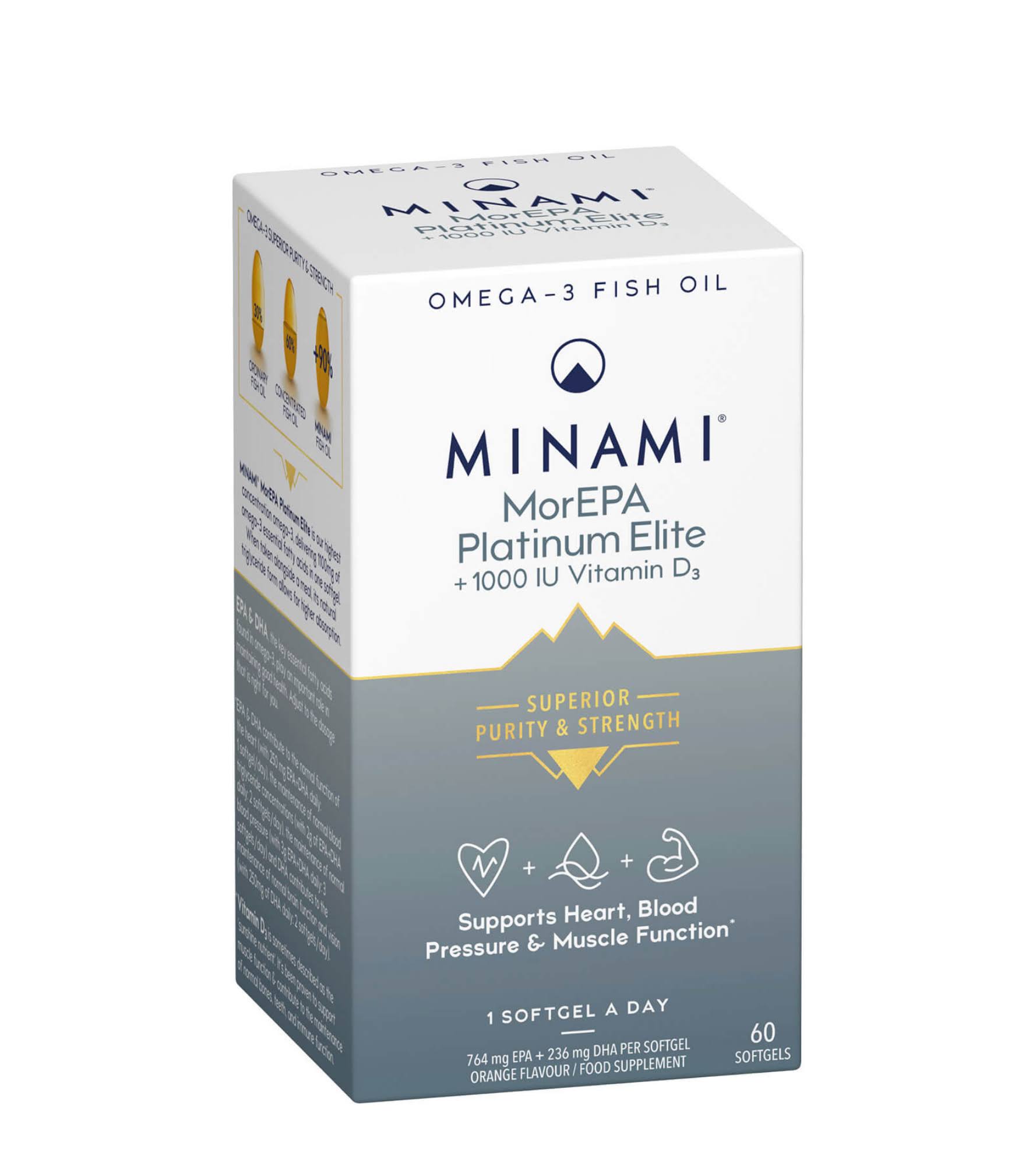 Minami MorEPA Platinum Smart Fats 90 Percent Omega-3 Plus 25mcg Vitamin D3 - 60ct