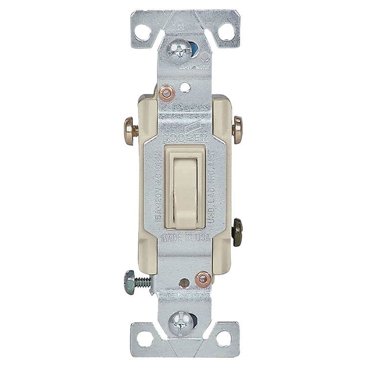 Cooper Wiring Toggle Wall Light Switch - Ivory, 15A, 120V