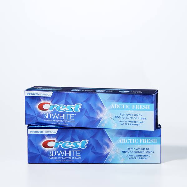 Crest 3D White Arctic Fresh Teeth Whitening Toothpaste, 3.8 oz, 2 Pack