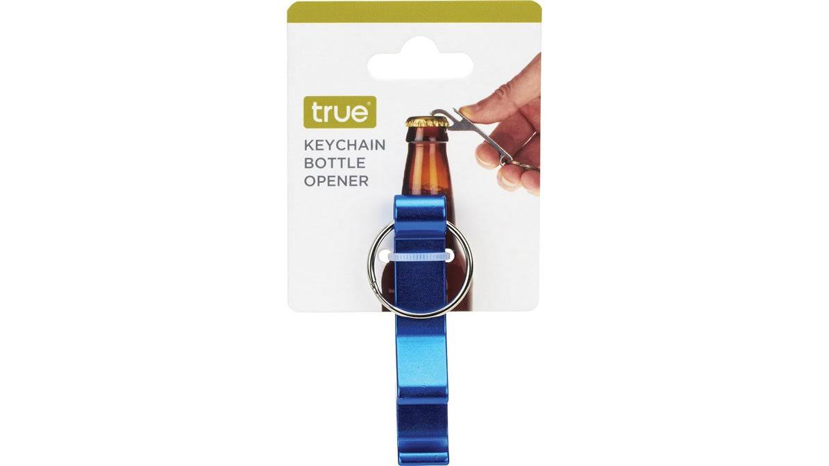 Straight Key Chain Bottle Opener in Assorted Colors by True