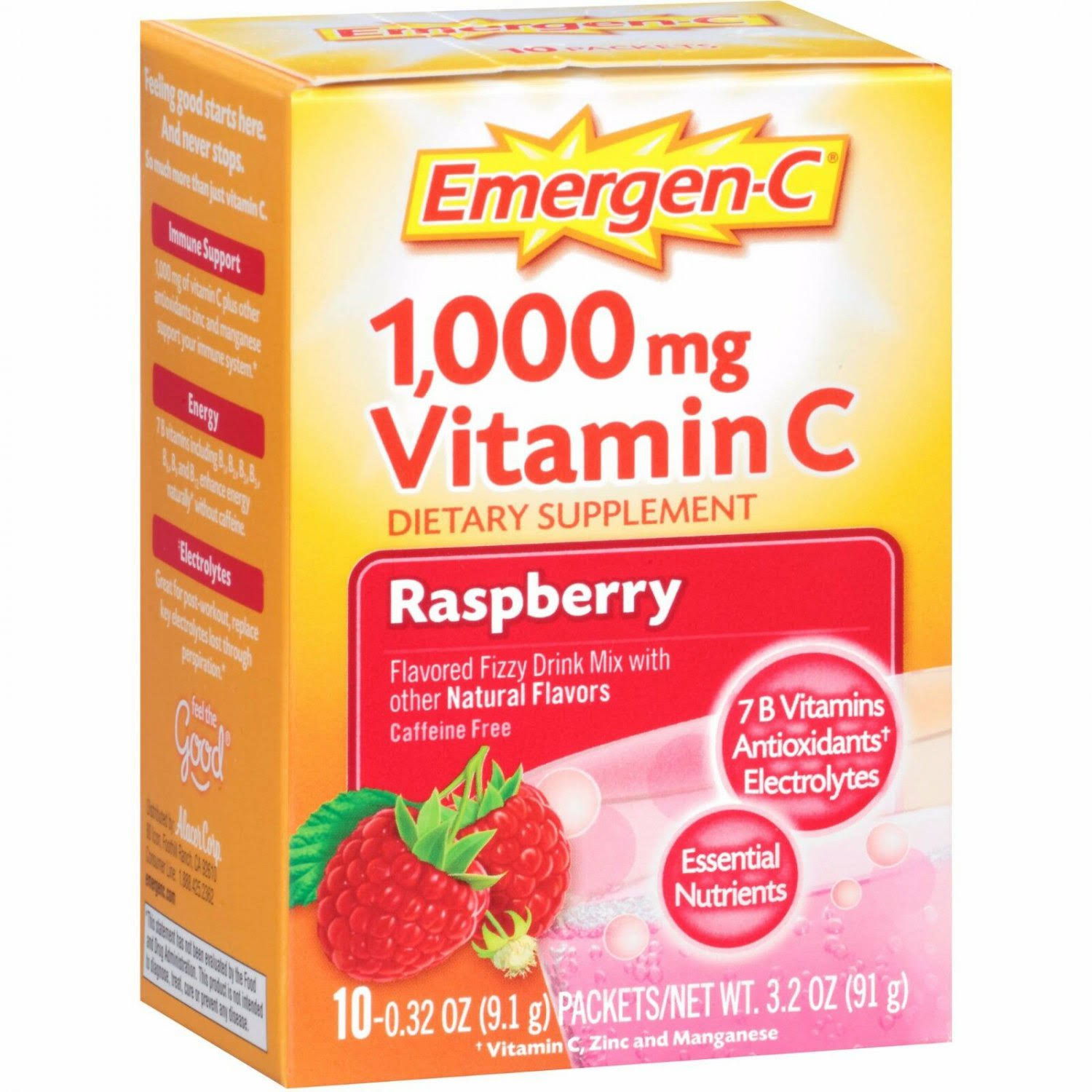 Emergen C Vitamin C Fizzy Drink Mix Dietary Supplement - 10ct, Super Orange