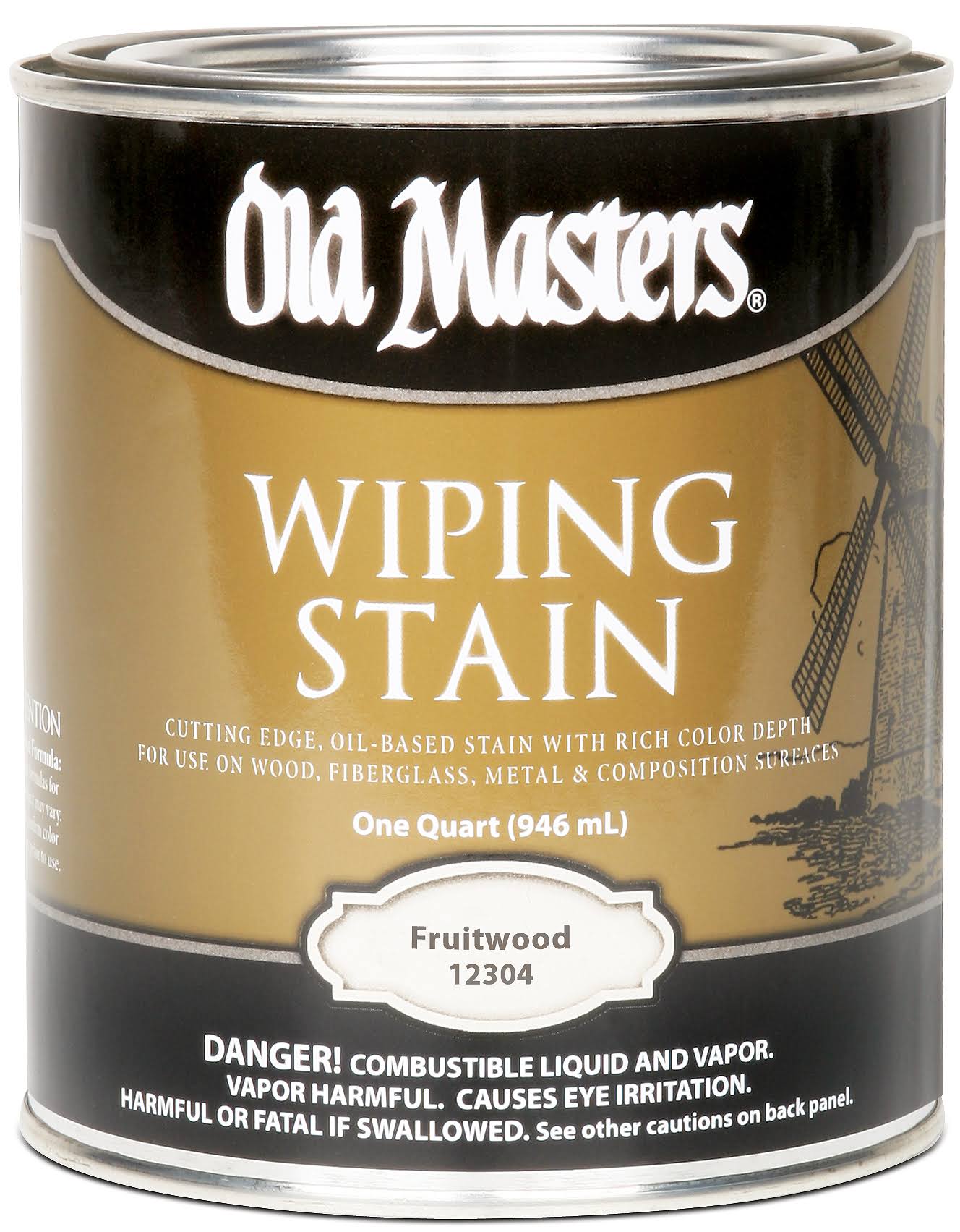 Old Masters 12304 1 Quart Fruitwood Wiping Stain