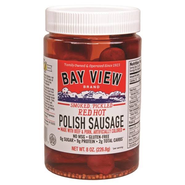 Bay View 8 oz Pickled Red Hot Polish Sausage