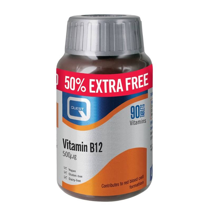 Quest Vitamins Vitamin B12 500mcg Tabs 90