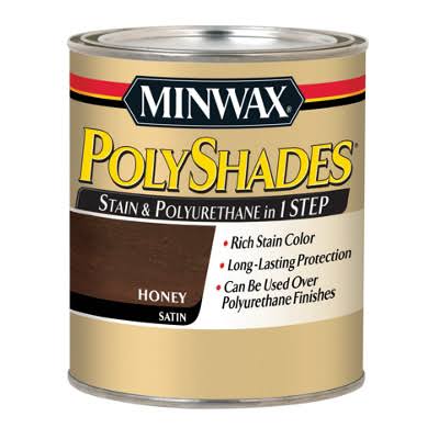 Minwax PolyShades Stain and Polyurethane - Honey Satin, 1qt
